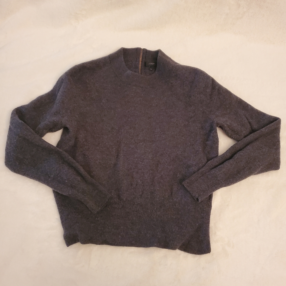 J. CREW Women 100% Merino Wool Sweater with Zipper on Back
